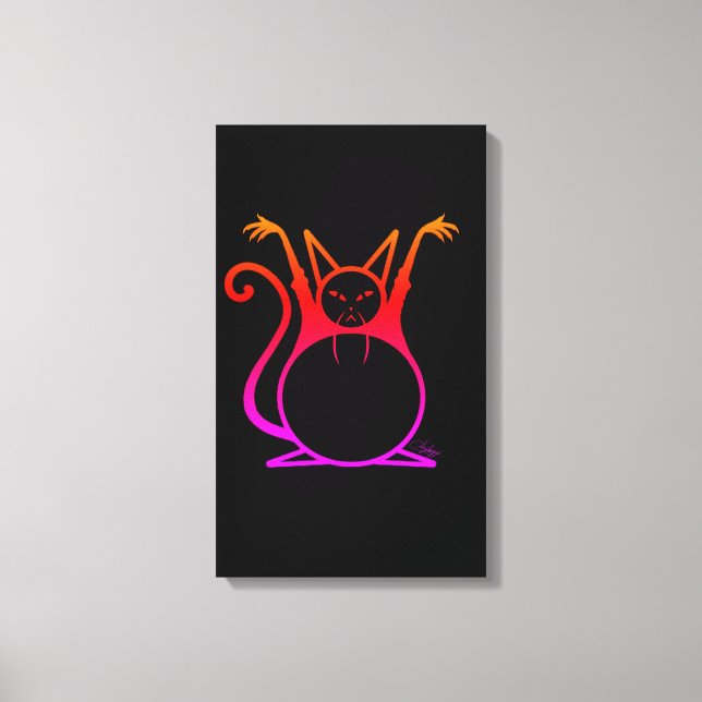 Fat Master Cat Canvas Print (Front)
