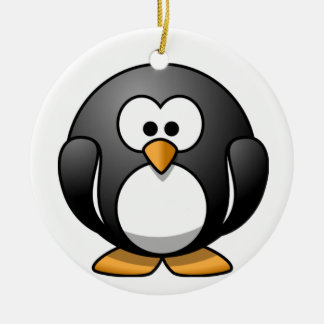 Fat Penguin Cartoon Ornament