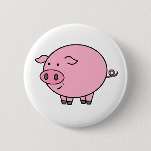 Fat Pig 6 Cm Round Badge