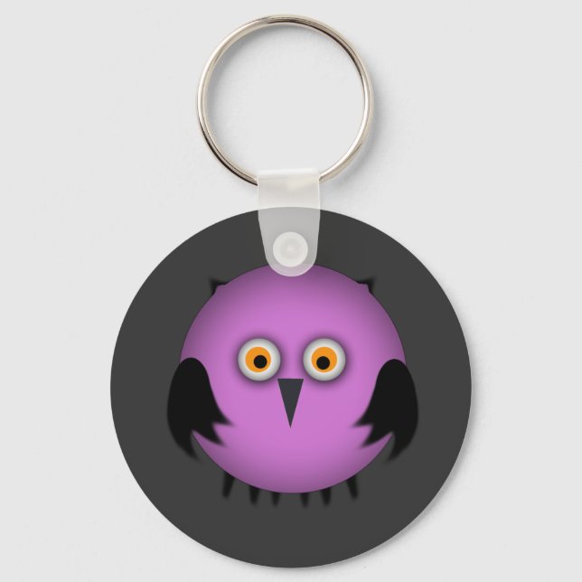 Fat Pink Owl Keychain (Front)