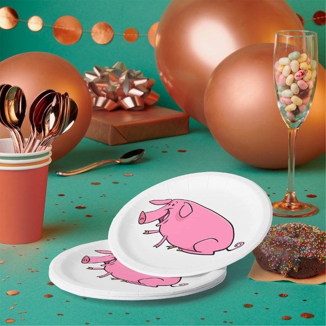 Fat Pink Pig Paper Plate (Creator Uploaded)