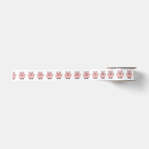 Fat Pink Pig Satin Ribbon