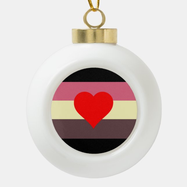Fat Pride Flag Ceramic Ball Christmas Ornament (Front)