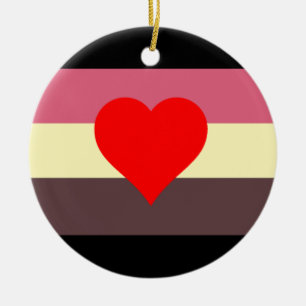 Fat Pride Flag Ceramic Tree Decoration