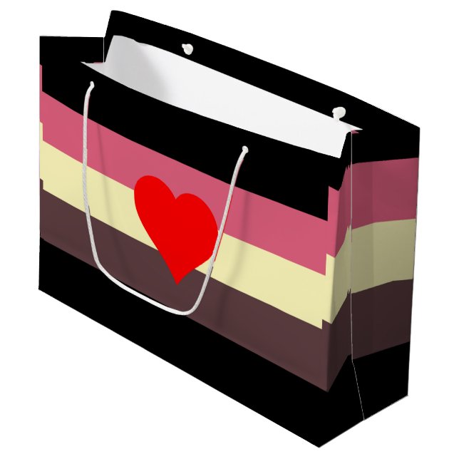 Fat Pride Flag Large Gift Bag (Front Angled)