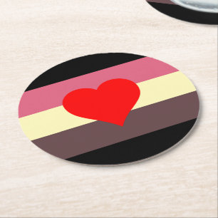 Fat Pride Flag Round Paper Coaster