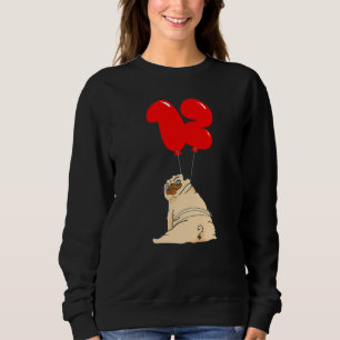 Fat Pug 12th Birthday Kids Balloon Party Sweatshirt