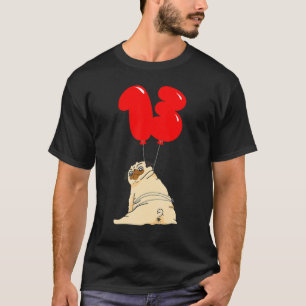 Fat Pug 13th Birthday Kids Balloon Party T-Shirt