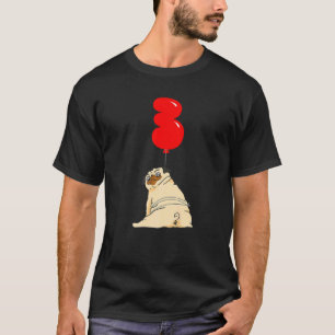 Fat Pug 3rd Birthday Kids Balloon Party T-Shirt