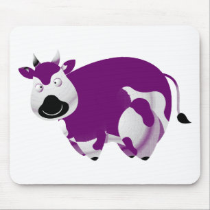 Fat Purple Cow Black Nose Mouse Pad