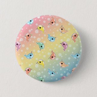 Fat Rainbow Narwhal Pattern 6 Cm Round Badge