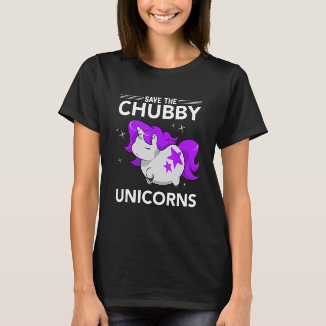 Fat Rhino Chubby Unicorn Rhinoceros Save The Chubb T-Shirt (Front)