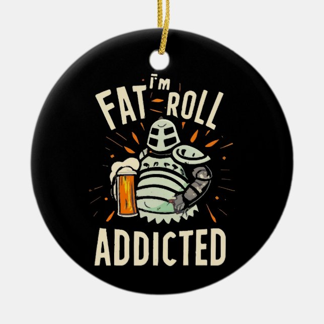 Fat Roll 1 Ceramic Tree Decoration (Front)
