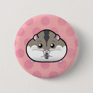 Fat Russian Dwarf Hamster 6 Cm Round Badge