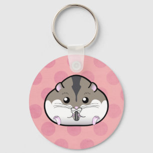 Fat Russian Dwarf Hamster Key Ring