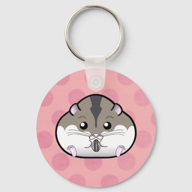 Fat Russian Dwarf Hamster Key Ring (Front)