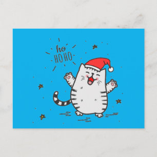 Fat Santa Cat Postcard