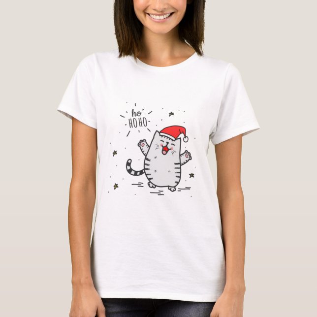 Fat Santa Cat T-Shirt (Front)