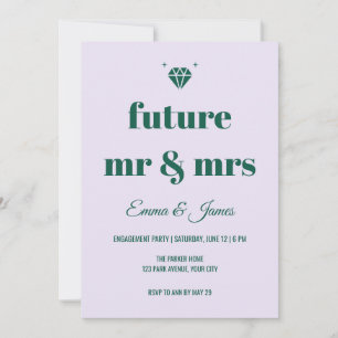Fat Serif Future Mr and Mrs Engagement Invitation