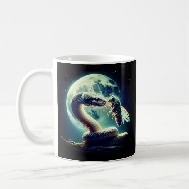 Fat Snake and Cicada Bug In the Moonlight Coffee Mug (Left)
