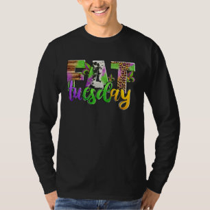 Fat Tuesday Mardi Gras Leopard And Cowhide T-Shirt