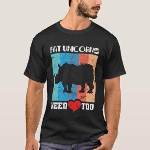 Fat Unicorn Need Love Too Funny Rhino T-Shirt