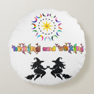 Fat Witches and Queer Moons Round Cushion