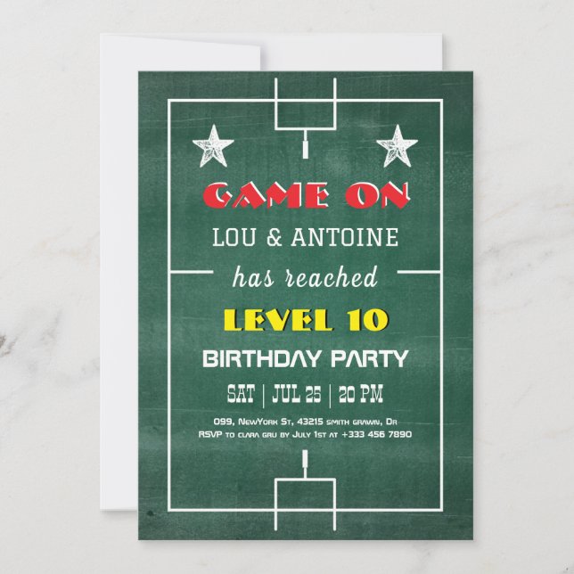 Fatball Gamer Birthday Invitation (Front)