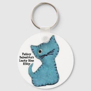 Fatboy Babushka's Lucky Blue Kitty Key Ring