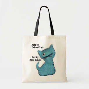 Fatboy Babushka's Lucky Blue Kitty Tote Bag