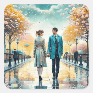 Fate Brought Us Together Square Sticker