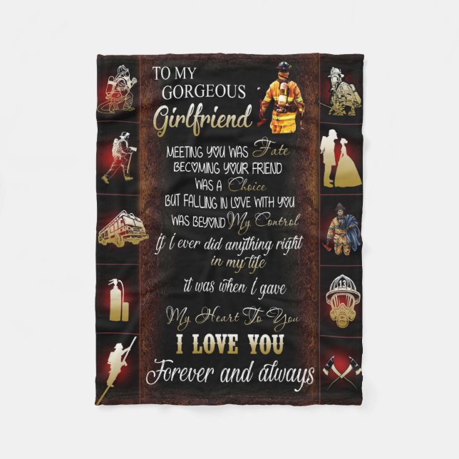  Fate Choice My Control In My Life Firefighter Fleece Blanket (Front)