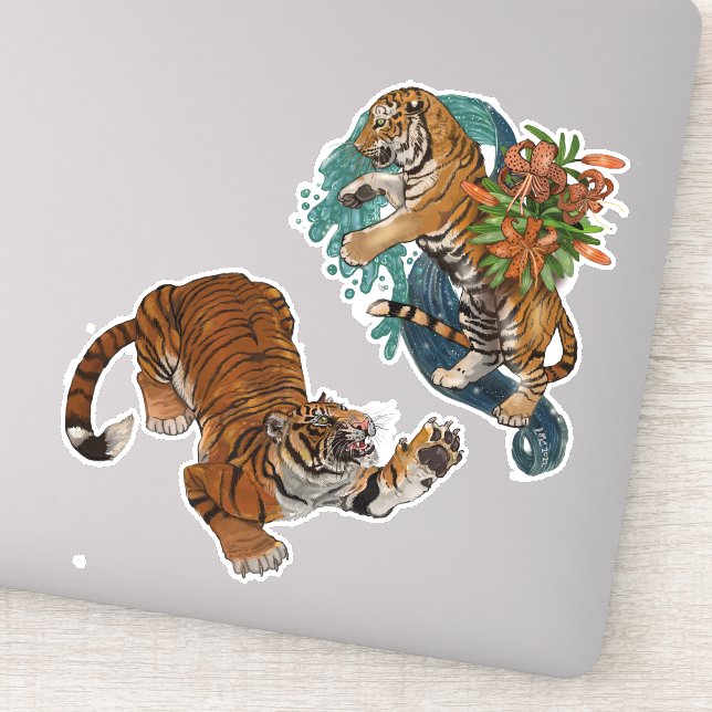 Fate in the Stars Tigers Custom-Cut Vinyl Sticker (Detail)