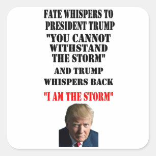 FATE WHISPERS TO PRESIDENT TRUMP SQUARE STICKER