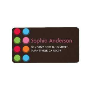fatfatin Fuzzy Color Dots Address Labels