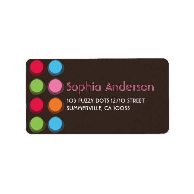 fatfatin Fuzzy Color Dots Address Labels (Front)