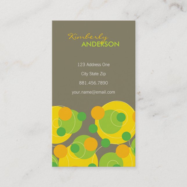 fatfatin Retro Citrus Dots Groovy Fun Profile Card (Front)