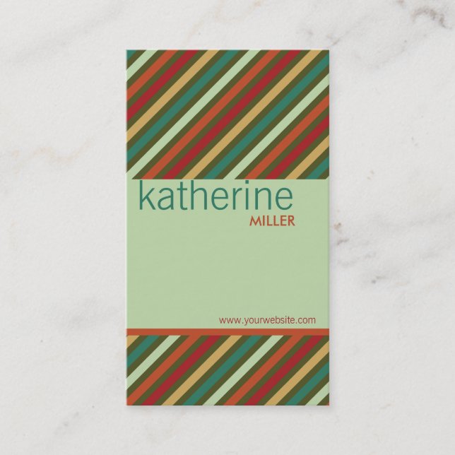 fatfatin Retro Stripes Pattern Profile Card (Front)