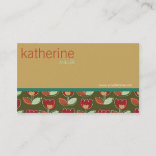 fatfatin Retro Tulips Flower Profile Card