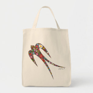 fatfatin Swallow Spring Flowers Tote Bag