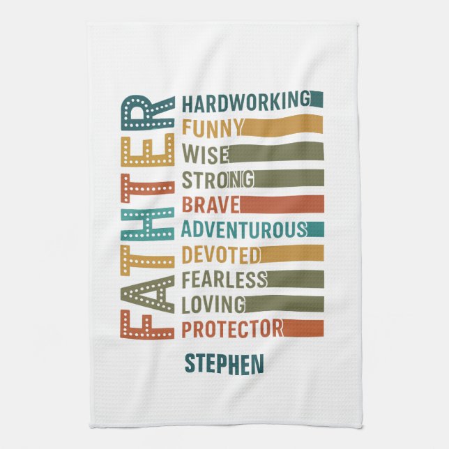 Father – A Tribute of Strength, Love, and Devotion Tea Towel (Vertical)