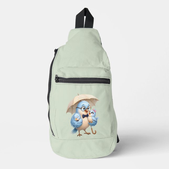 Father and Baby Bird Sling Bag (Front)