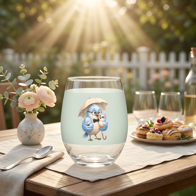 Father and Baby Bird Stemless Glass (Creator Uploaded)