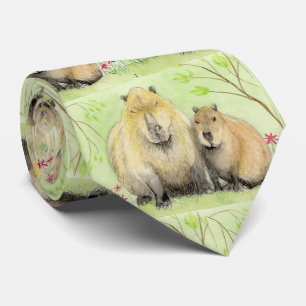 Father and Baby Capybara Tie