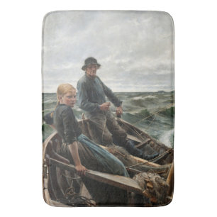 Father and Daughter at Sea (by Albert Edelfelt) Bath Mat