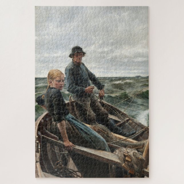 Father and Daughter at Sea (by Albert Edelfelt) Jigsaw Puzzle (Vertical)