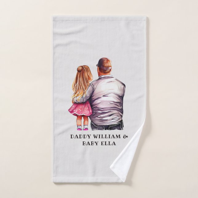 Father and Daughter Bond (10) Bath Towel Set (Hand Towel)
