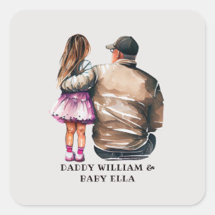Father and Daughter Bond (11) Square Sticker