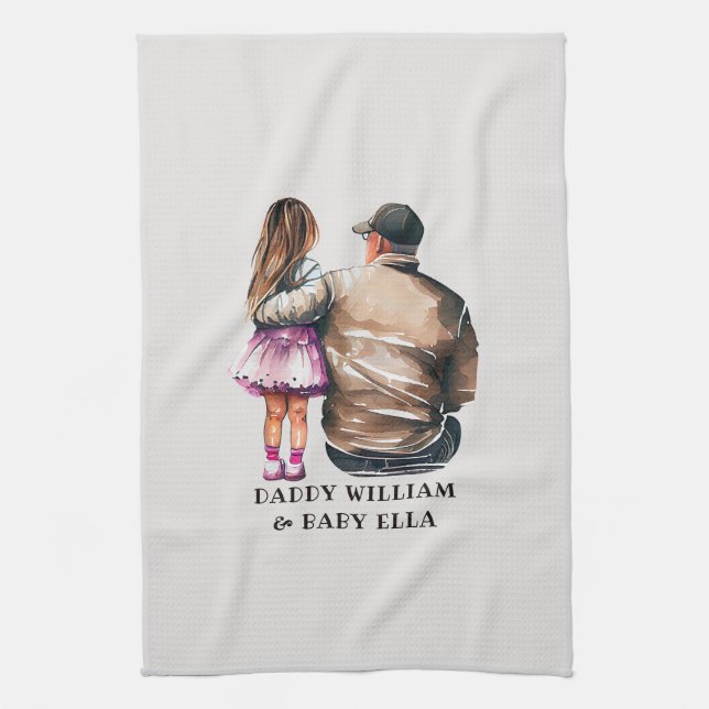 Father and Daughter Bond (11) Tea Towel (Vertical)
