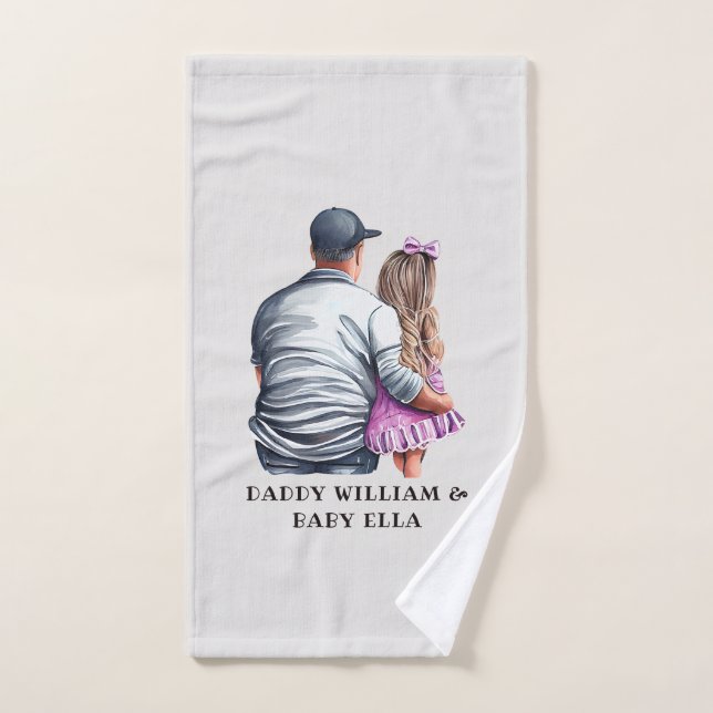 Father and Daughter Bond (12) Bath Towel Set (Hand Towel)